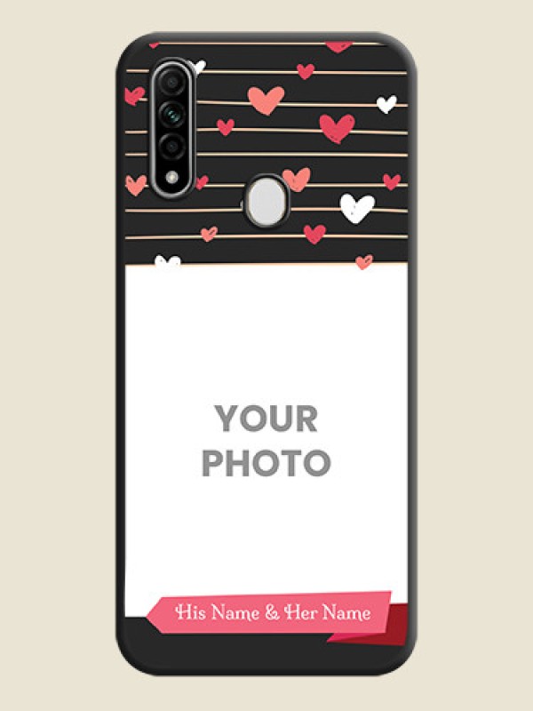 Custom Love Pattern with Name on Pink Ribbon  - Photo on Space Black Soft Matte Back Cover - Oppo A31 - alternate view