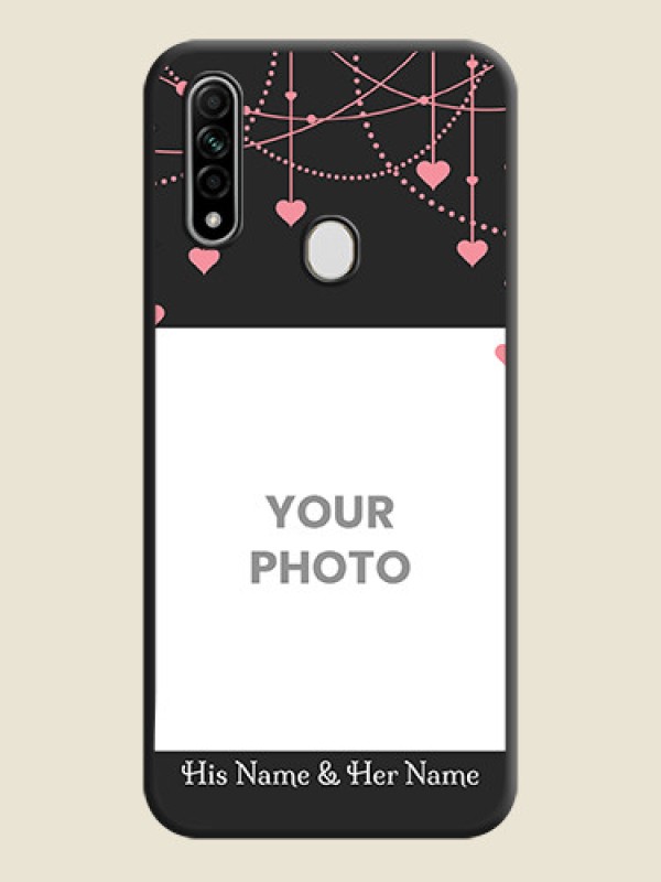 Custom Pink Love Hangings with Text on Space Black Custom Soft Matte Back Cover - Oppo A31 - alternate view