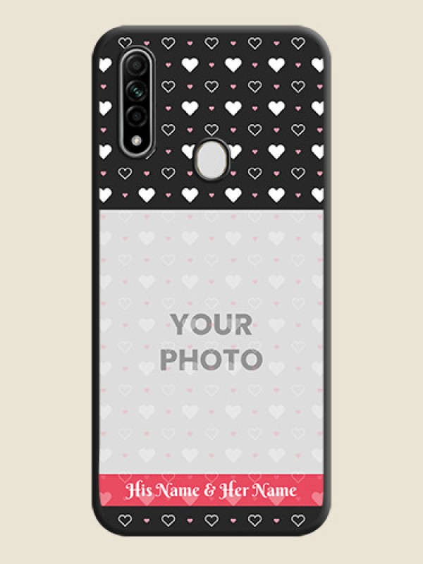 Custom White Color Love Symbols with Text Design - Photo on Space Black Soft Matte Phone Cover - Oppo A31 - alternate view