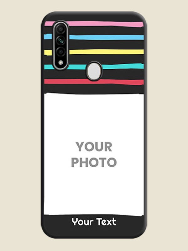 Custom Multicolor Lines with Image on Space Black Personalized Soft Matte Phone Covers - Oppo A31 - alternate view