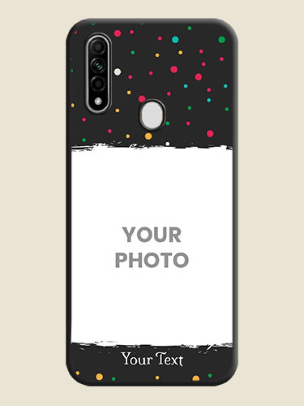 Custom Multicolor Dotted Pattern with Text on Space Black Custom Soft Matte Phone Back Cover - Oppo A31 - alternate view