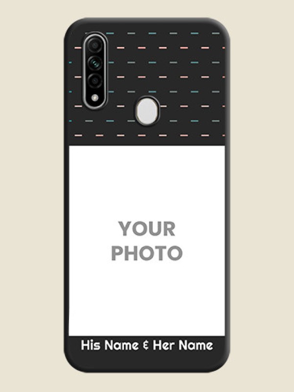 Custom Line Pattern Design with Text on Space Black Custom Soft Matte Phone Back Cover - Oppo A31 - alternate view