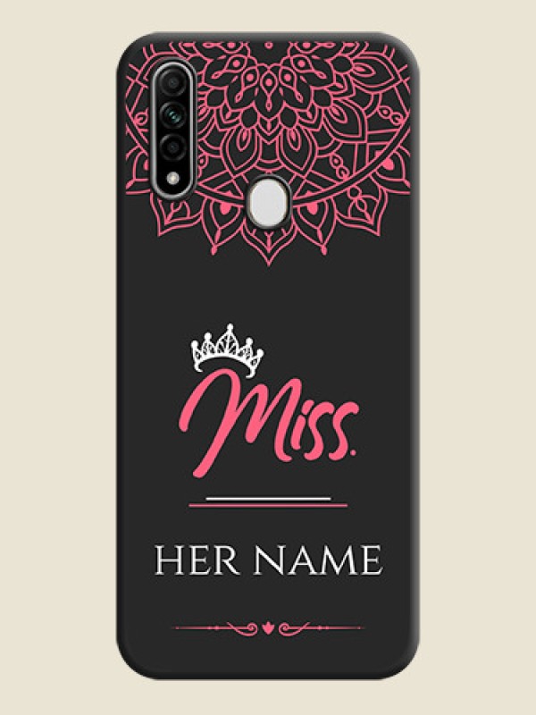 Custom Mrs Name with Floral Design on Space Black Personalized Soft Matte Phone Covers - Oppo A31 - alternate view