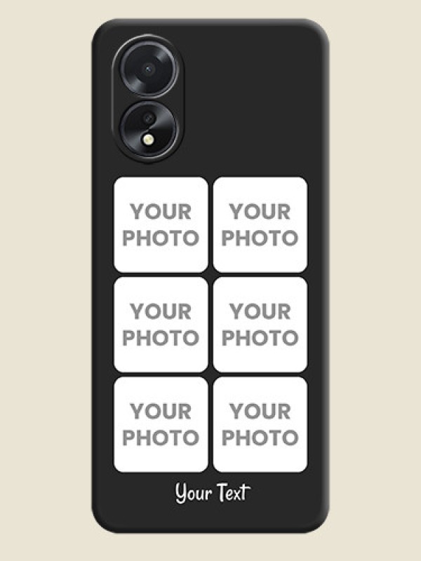 Custom Floral Art with 6 Image Holder - Photo on Space Black Soft Matte Mobile Case - Oppo A38 - alternate view