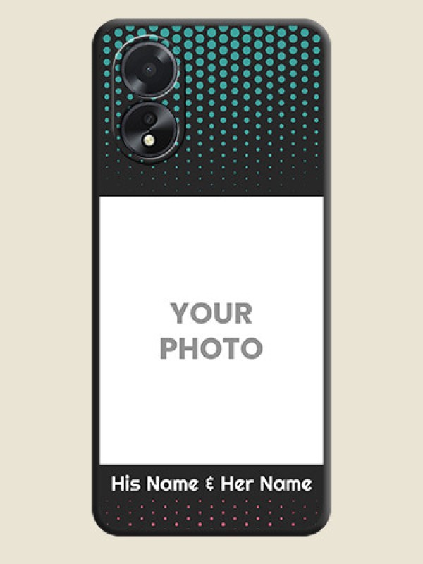 Custom Faded Dots with Grunge Photo Frame and Text on Space Black Custom Soft Matte Phone Cases - Oppo A38 - alternate view