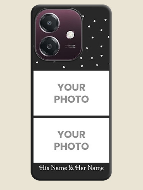 Custom Miniature Love Symbols with Name On Space Black Custom Soft Matte Mobile Back Cover - Oppo A3X 4G - alternate view