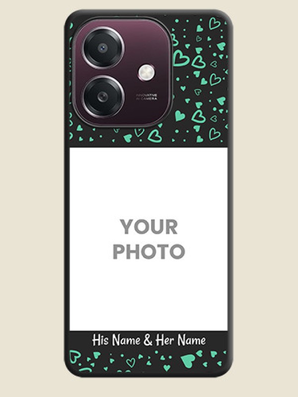 Custom Sea Green Indefinite Love Pattern on Photo On Space Black Custom Soft Matte Mobile Back Cover - Oppo A3X 4G - alternate view