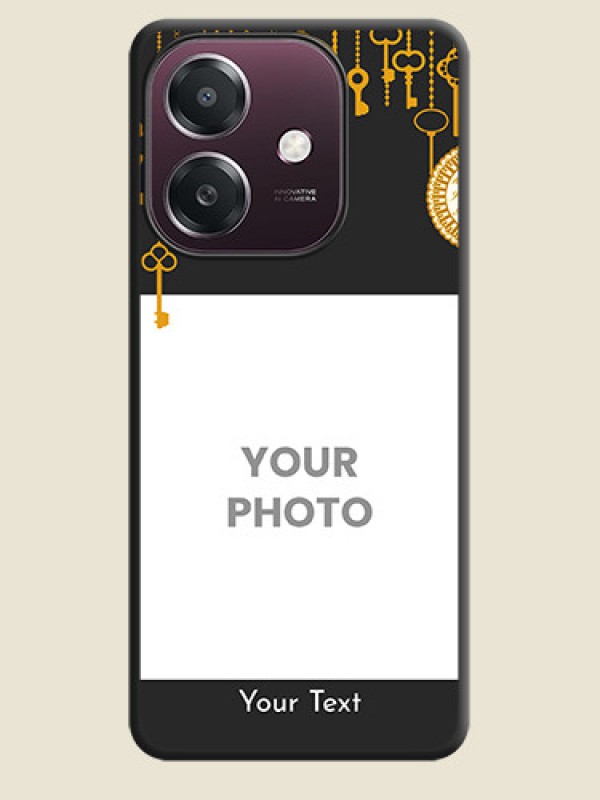 Custom Decorative Design with Text On Space Black Custom Soft Matte Mobile Back Cover - Oppo A3X 4G - alternate view