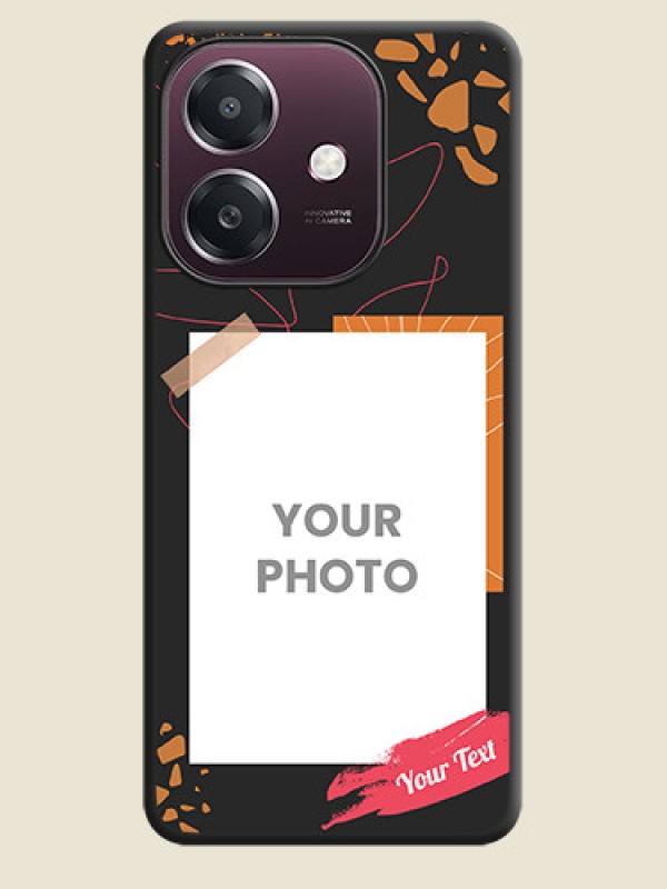 Custom Orange Photo Frame On Space Black Custom Soft Matte Mobile Back Cover - Oppo A3X 4G - alternate view