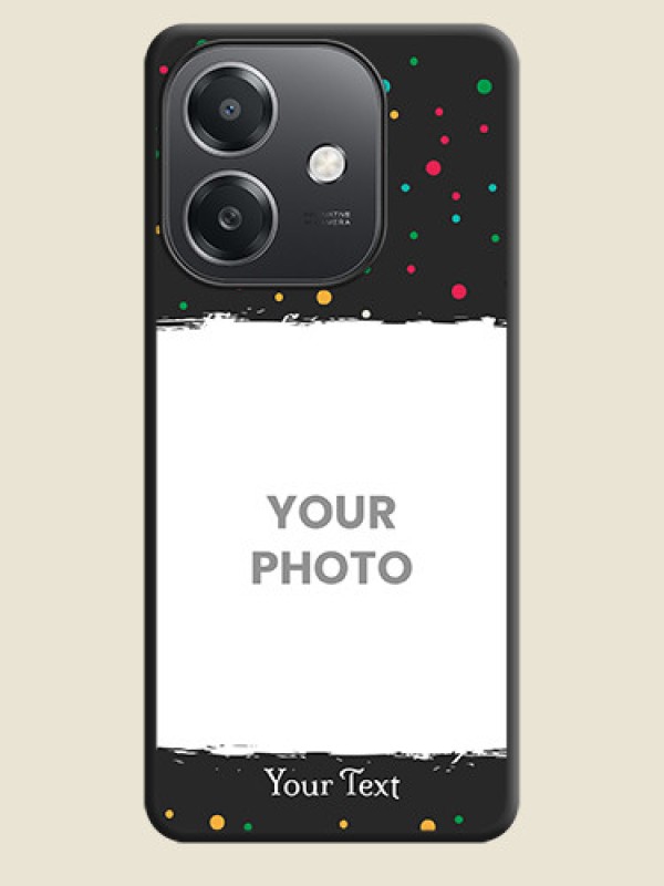 Custom Multicolor Dotted Pattern with Text On Space Black Custom Soft Matte Mobile Back Cover - Oppo A3X 5G - alternate view
