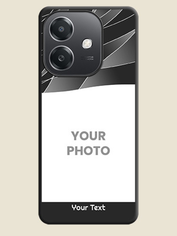 Custom Mixed Wave Lines on Photo On Space Black Custom Soft Matte Mobile Back Cover - Oppo A3X 5G - alternate view