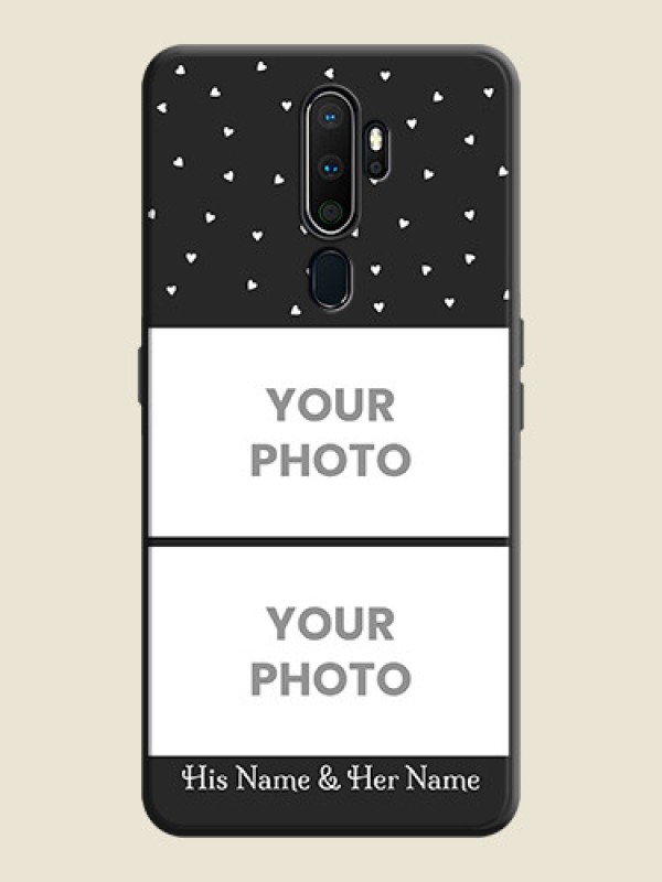 Custom Miniature Love Symbols with Name on Space Black Custom Soft Matte Back Cover - Oppo A5 2020 - alternate view