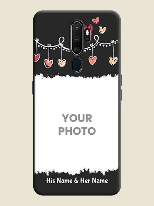 Custom Pink Love Hangings with Name on Space Black Custom Soft Matte Phone Cases - Oppo A5 2020 - alternate view