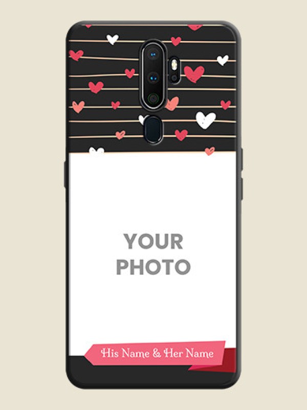 Custom Love Pattern with Name on Pink Ribbon  - Photo on Space Black Soft Matte Back Cover - Oppo A5 2020 - alternate view