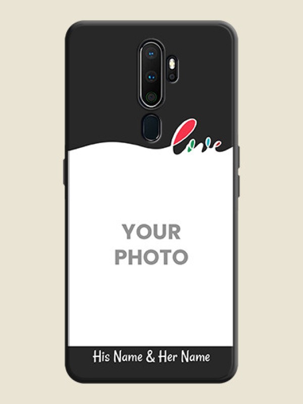Custom Fall in Love Pattern with Picture - Photo on Space Black Soft Matte Mobile Case - Oppo A5 2020 - alternate view