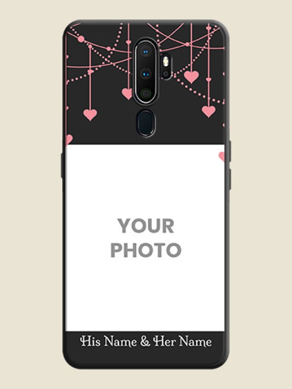Custom Pink Love Hangings with Text on Space Black Custom Soft Matte Back Cover - Oppo A5 2020 - alternate view