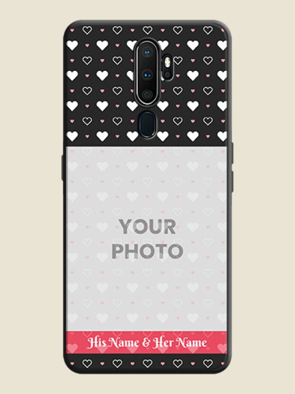 Custom White Color Love Symbols with Text Design - Photo on Space Black Soft Matte Phone Cover - Oppo A5 2020 - alternate view