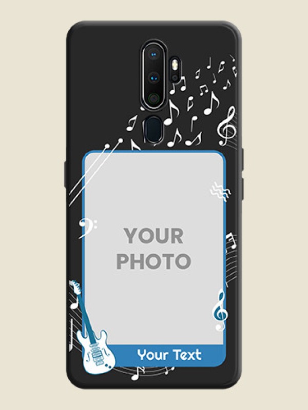 Custom Musical Theme Design with Text - Photo on Space Black Soft Matte Mobile Case - Oppo A5 2020 - alternate view