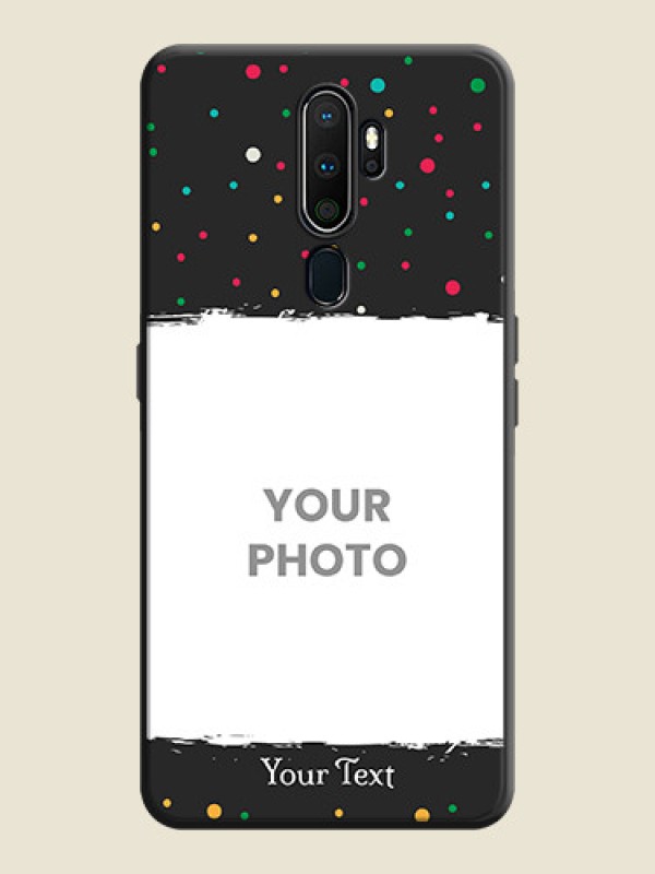 Custom Multicolor Dotted Pattern with Text on Space Black Custom Soft Matte Phone Back Cover - Oppo A5 2020 - alternate view