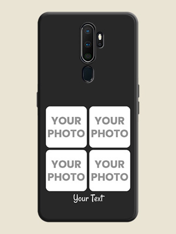 Custom Floral Art with 6 Image Holder - Photo on Space Black Soft Matte Mobile Case - Oppo A5 2020 - alternate view