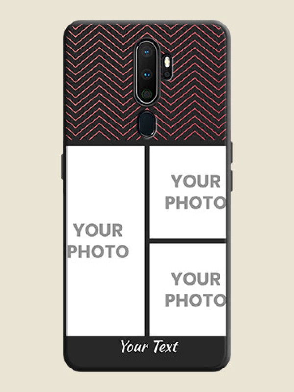 Custom Wave Pattern with 3 Image Holder on Space Black Custom Soft Matte Back Cover - Oppo A5 2020 - alternate view