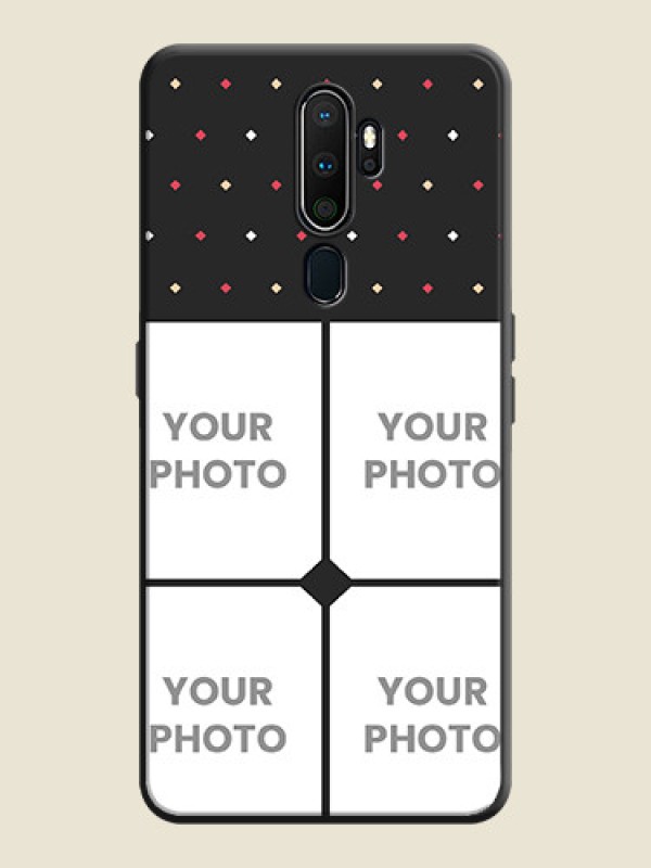Custom Multicolor Dotted Pattern with 4 Image Holder on Space Black Custom Soft Matte Phone Cases - Oppo A5 2020 - alternate view