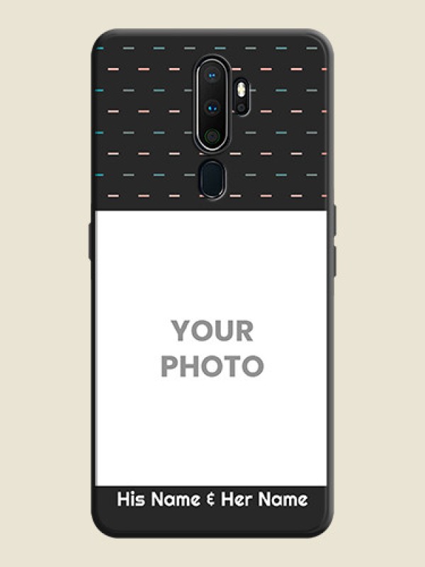 Custom Line Pattern Design with Text on Space Black Custom Soft Matte Phone Back Cover - Oppo A5 2020 - alternate view