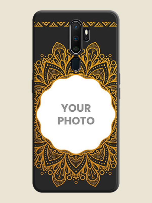 Custom Round Image with Floral Design - Photo on Space Black Soft Matte Mobile Cover - Oppo A5 2020 - alternate view