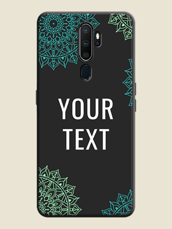 Custom Your Name with Floral Design on Space Black Custom Soft Matte Back Cover - Oppo A5 2020 - alternate view