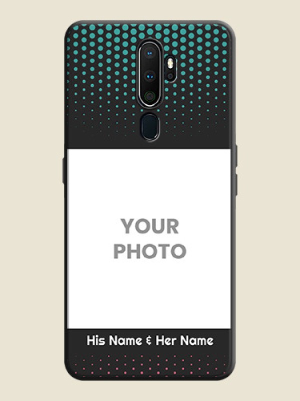 Custom Faded Dots with Grunge Photo Frame and Text on Space Black Custom Soft Matte Phone Cases - Oppo A5 2020 - alternate view