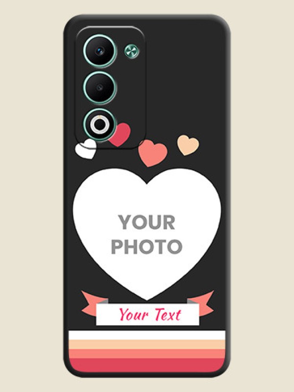 Custom Love Shaped Photo with Colorful Stripes On Space Black Custom Soft Matte Mobile Back Cover - Oppo A5 5G - alternate view