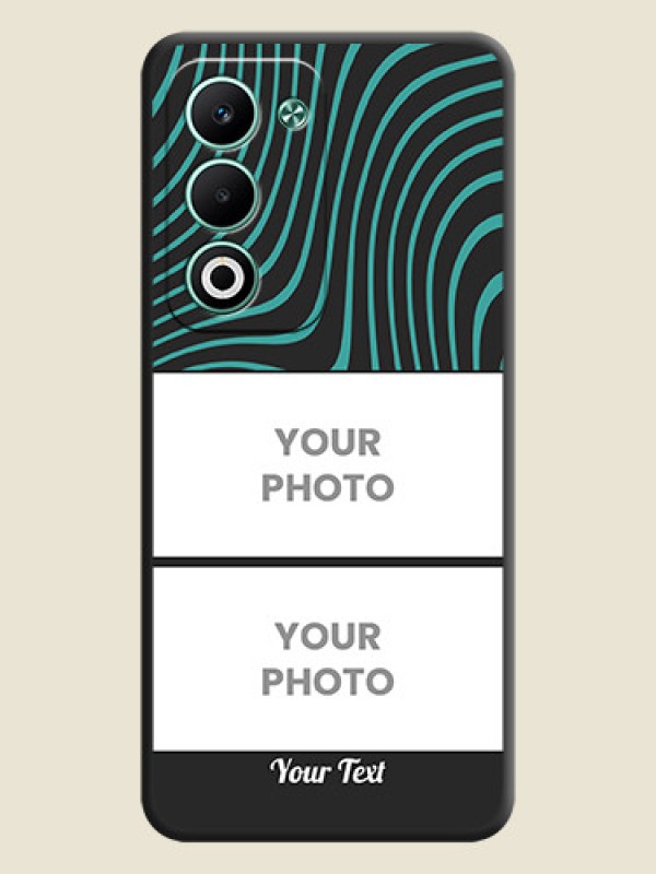 Custom Wave Pattern with 2 Image Holder On Space Black Custom Soft Matte Mobile Back Cover - Oppo A5 5G - alternate view