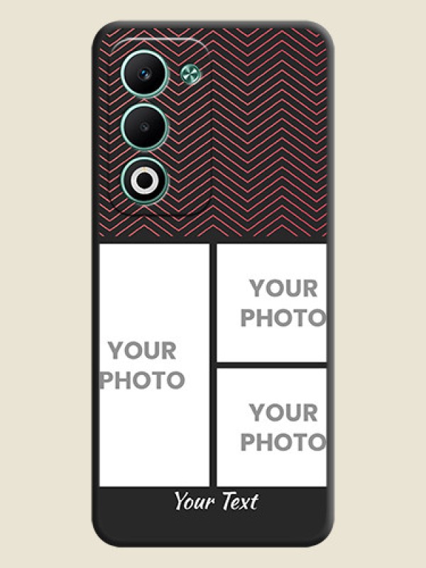 Custom Wave Pattern with 3 Image Holder On Space Black Custom Soft Matte Mobile Back Cover - Oppo A5 5G - alternate view