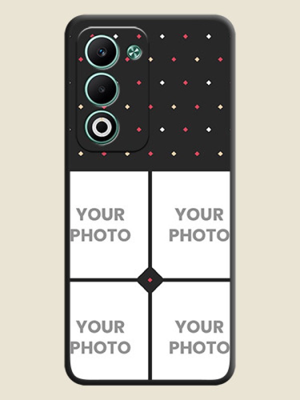 Custom Multicolor Dotted Pattern with 4 Image Holder On Space Black Custom Soft Matte Mobile Back Cover - Oppo A5 5G - alternate view