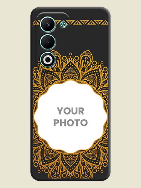Custom Round Image with Floral Design On Space Black Custom Soft Matte Mobile Back Cover - Oppo A5 5G - alternate view