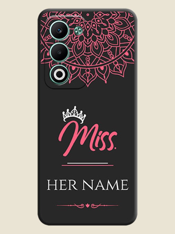 Custom Mrs Name with Floral Design On Space Black Custom Soft Matte Mobile Back Cover - Oppo A5 5G - alternate view