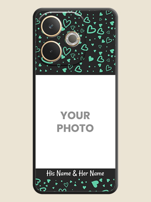 Custom Sea Green Indefinite Love Pattern on Photo On Space Black Custom Soft Matte Mobile Back Cover - Oppo A5 Pro 5G - alternate view