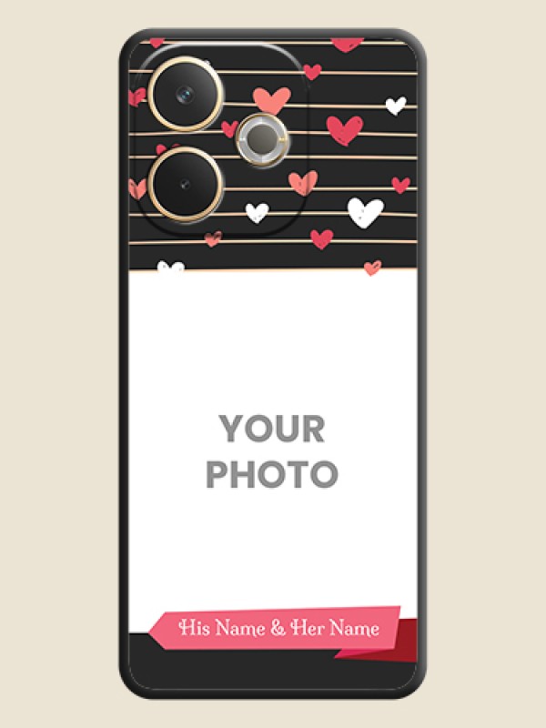 Custom Love Pattern with Name on Pink Ribbon on Photo On Space Black Custom Soft Matte Mobile Back Cover - Oppo A5 Pro 5G - alternate view