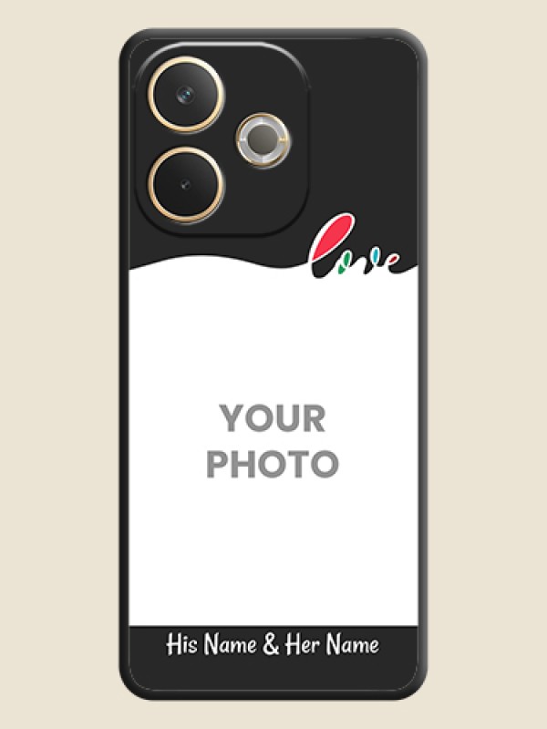 Custom Fall in Love Pattern with Picture on Photo On Space Black Custom Soft Matte Mobile Back Cover - Oppo A5 Pro 5G - alternate view