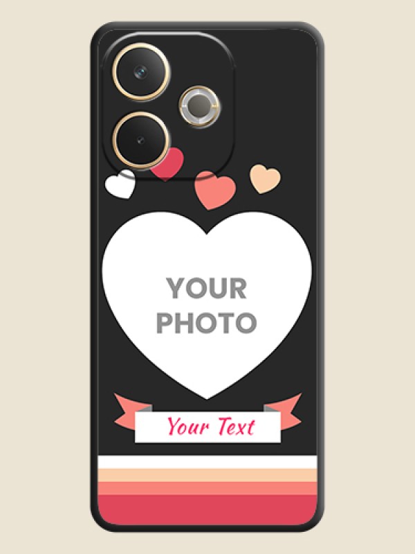 Custom Love Shaped Photo with Colorful Stripes On Space Black Custom Soft Matte Mobile Back Cover - Oppo A5 Pro 5G - alternate view