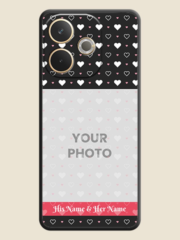 Custom White Color Love Symbols with Text Design on Photo On Space Black Custom Soft Matte Mobile Back Cover - Oppo A5 Pro 5G - alternate view