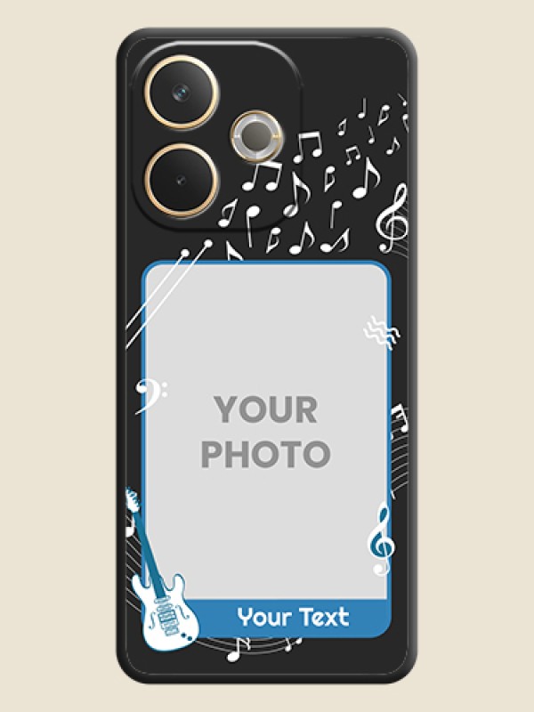 Custom Musical Theme Design with Text on Photo On Space Black Custom Soft Matte Mobile Back Cover - Oppo A5 Pro 5G - alternate view