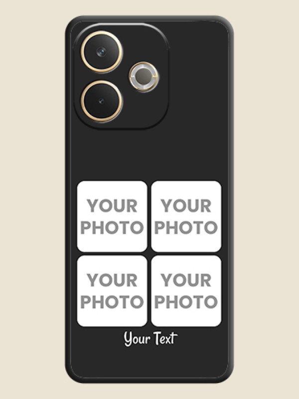 Custom Floral Art with 6 Image Holder on Photo On Space Black Custom Soft Matte Mobile Back Cover - Oppo A5 Pro 5G - alternate view