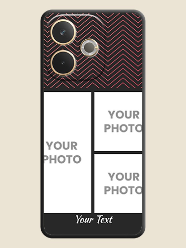 Custom Wave Pattern with 3 Image Holder On Space Black Custom Soft Matte Mobile Back Cover - Oppo A5 Pro 5G - alternate view