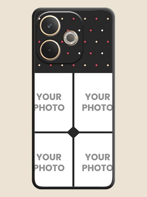 Custom Multicolor Dotted Pattern with 4 Image Holder On Space Black Custom Soft Matte Mobile Back Cover - Oppo A5 Pro 5G - alternate view