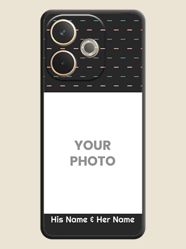 Custom Line Pattern Design with Text On Space Black Custom Soft Matte Mobile Back Cover - Oppo A5 Pro 5G - alternate view