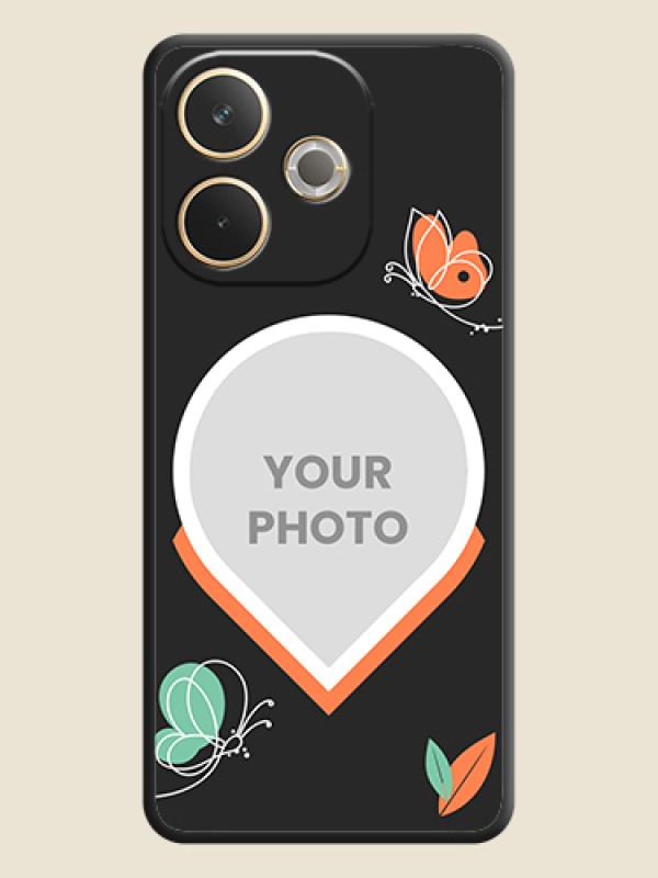 Custom Upload Pic With Simple Butterly Design On Space Black Custom Soft Matte Mobile Back Cover - Oppo A5 Pro 5G - alternate view