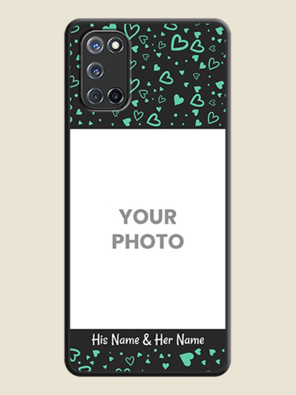 Custom Sea Green Indefinite Love Pattern on Photo on Space Black Soft Matte Mobile Cover - Oppo A52 - alternate view