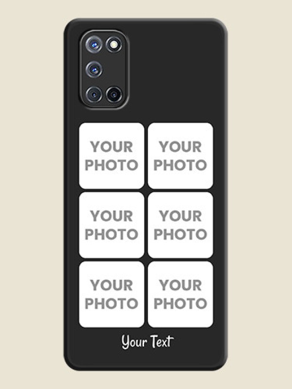 Custom Floral Art with 6 Image Holder on Photo on Space Black Soft Matte Mobile Case - Oppo A52 - alternate view