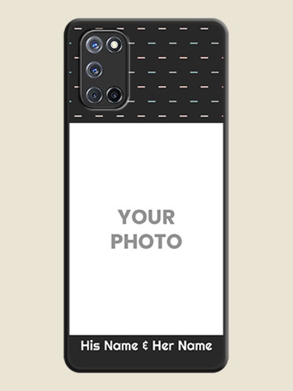 Custom Line Pattern Design with Text on Space Black Custom Soft Matte Phone Back Cover - Oppo A52 - alternate view